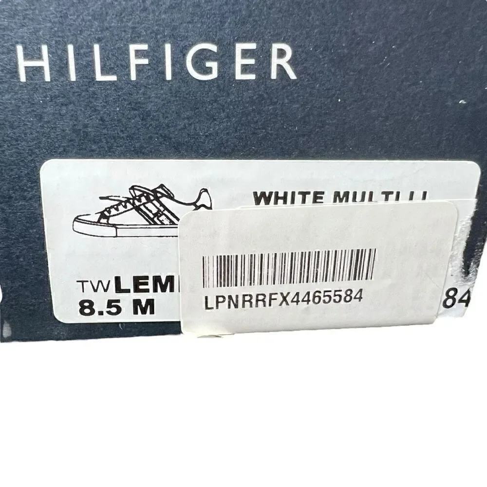 NEW Tommy Hilfiger Women’s Lemmi White Silver Blink Sneaker 8.5M
